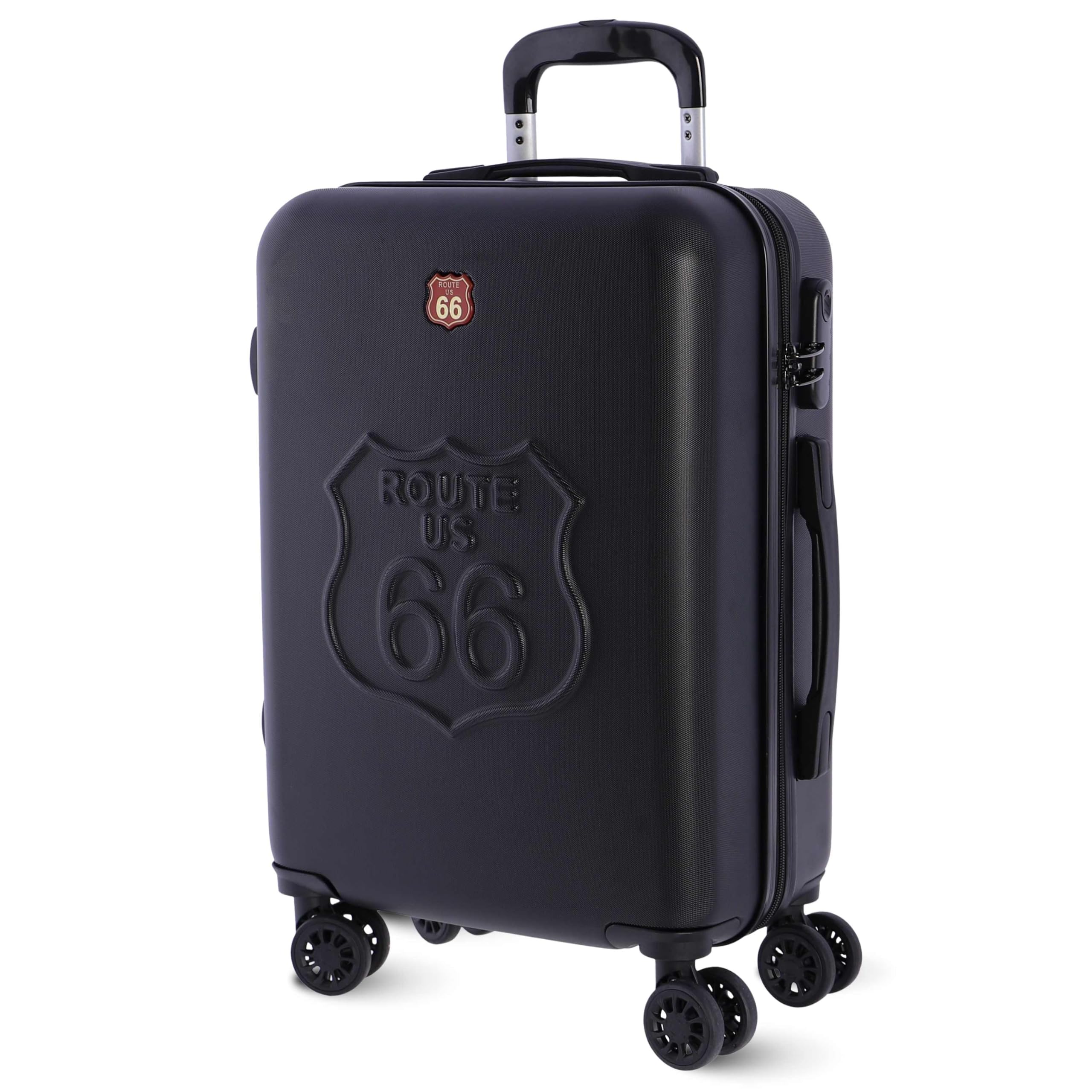 Route 66 - Walizka kabinowa 55x40x20 sztywny ABS 4 koła - bagaż samolotowy | Lekka twarda walizka, bagaż podręczny Ryanair, walizka na 4 kółkach, torba kabinowa samolotu, walizka podróżna na kółkach
