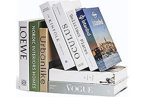 ENGYAS Decorative Books for Bookshelf Decor