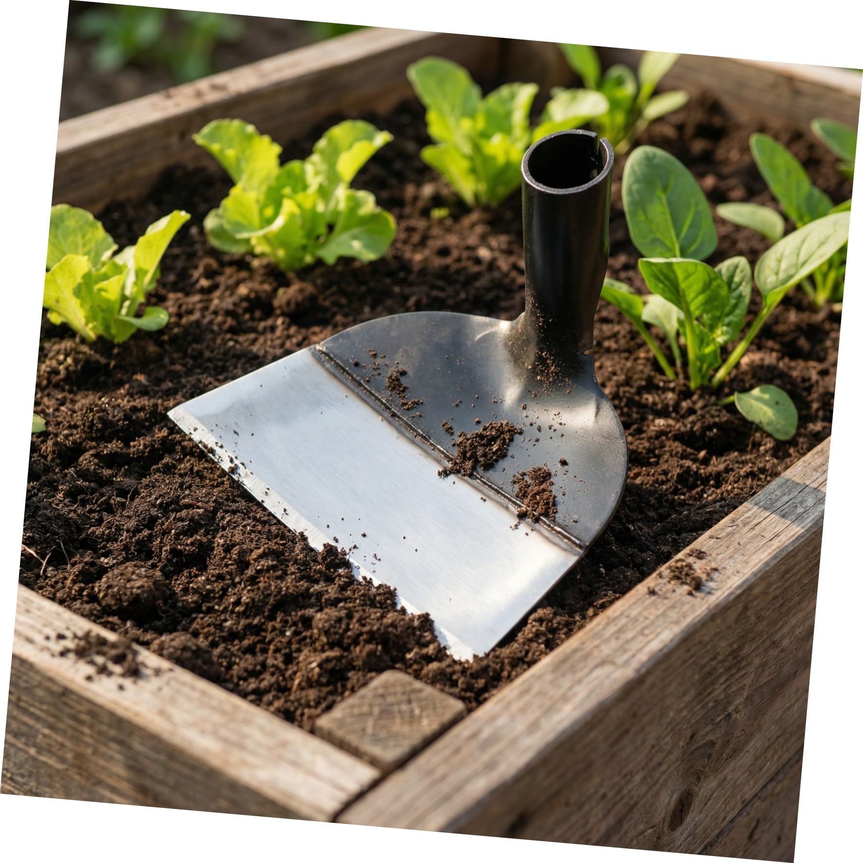 SHINEOFI Azada de Acero para Deshierbe sin Mango, Herramienta de Jardinería Sólida Jardineros y Agricultores que Ahorra Energía