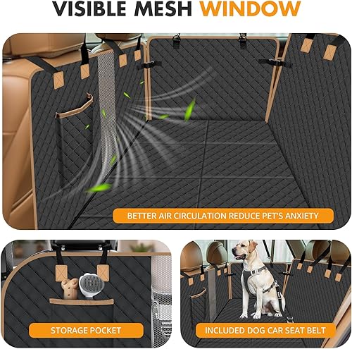 Miniatura 3 de Funda de asiento de automóvil para perro para asiento trasero, funda de cama de automóvil para perro más grande con parte inferior fuerte, extensor