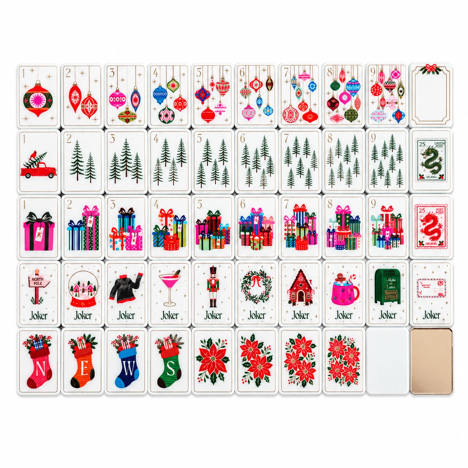 Set di Mahjong tema natalizio (160 pezzi),per serata di gioco in famiglia