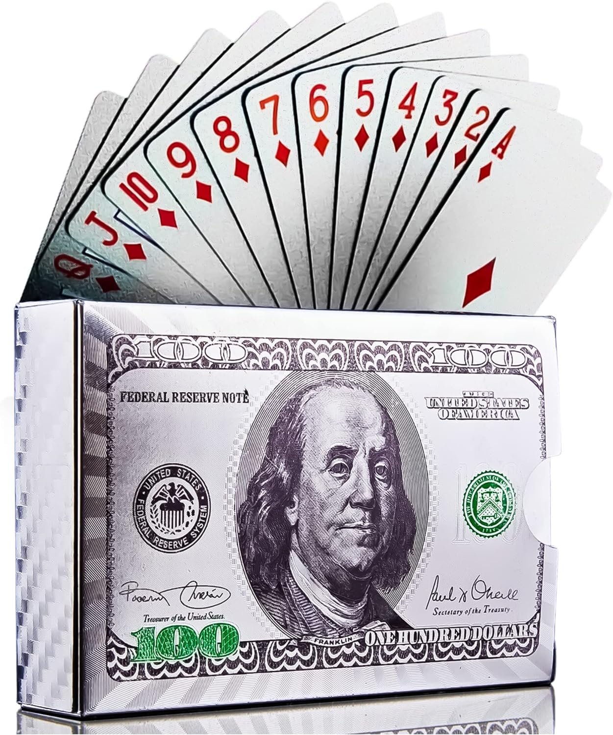 SAMVARDHAN Plated Poker Playing Cards Classic PVC Poker Table Cards for Adults, Pack of 54 Cards (Silver) (B0D4HX2YG8) Amazon Price History, Amazon Price Tracker