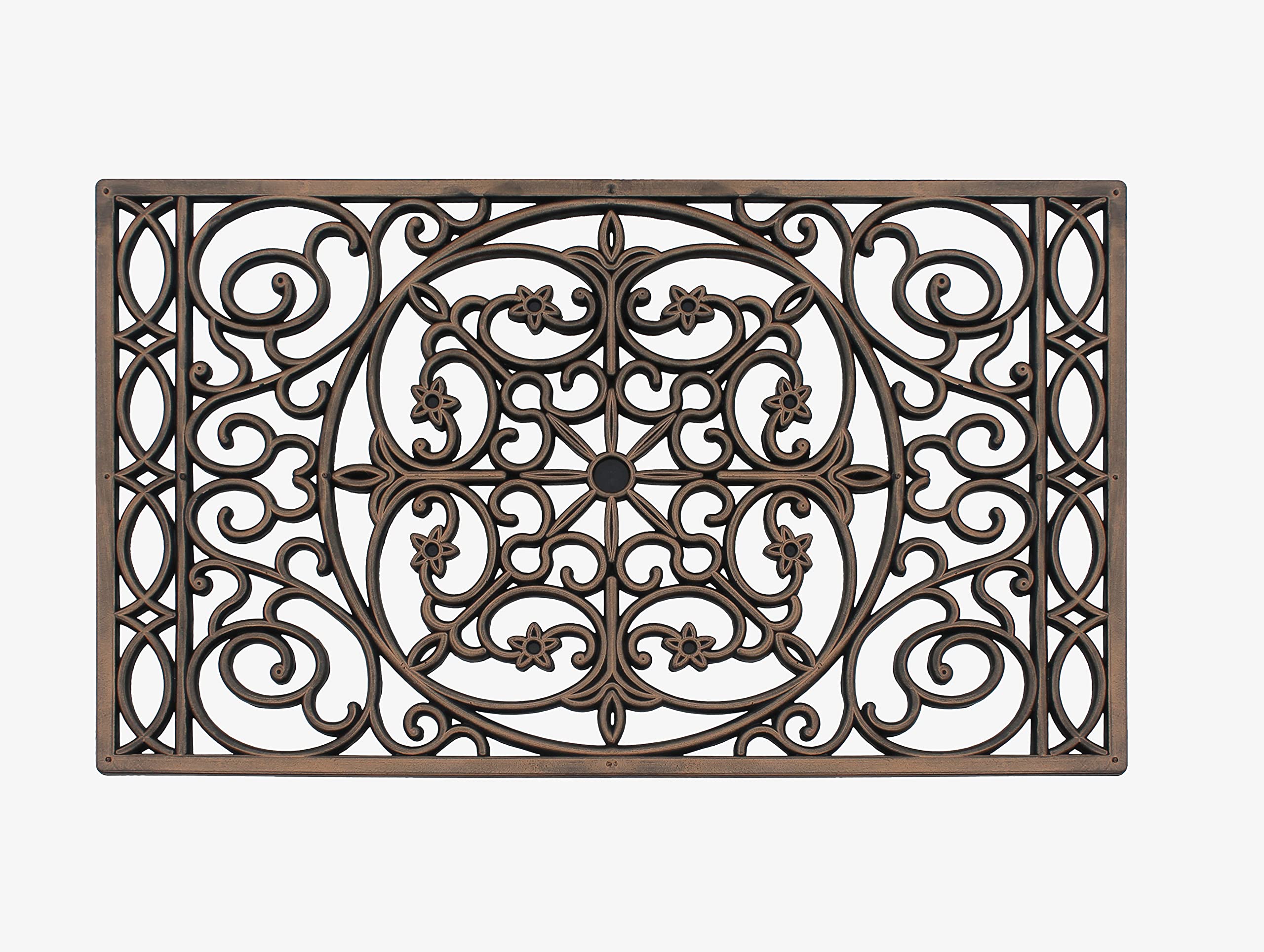 A1 Home Collections Rubber Grill Doormat, Elegant Star Pattern