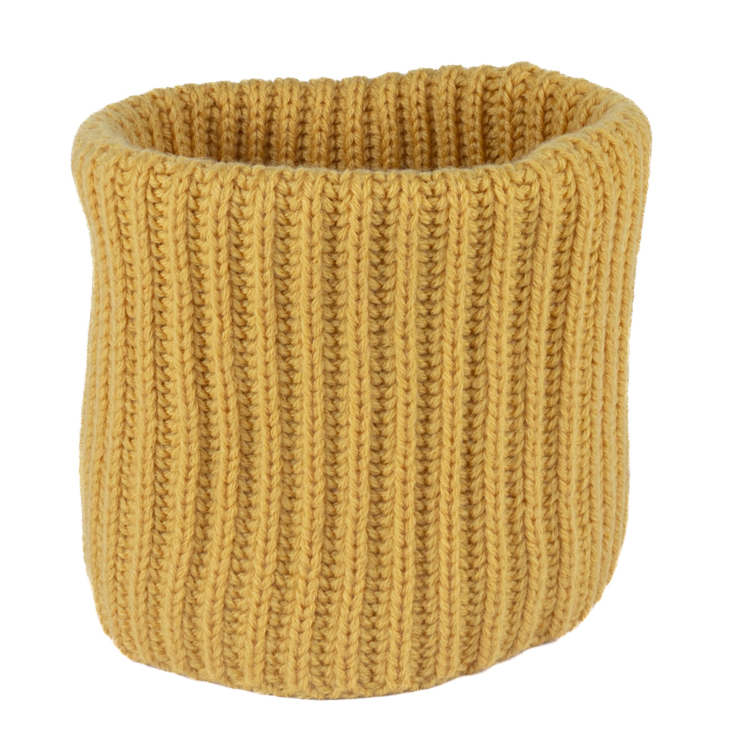 Braga cuello camiseta para proteger del frío en invierno con lana merinos ENEA CASHMERE amarilla 6