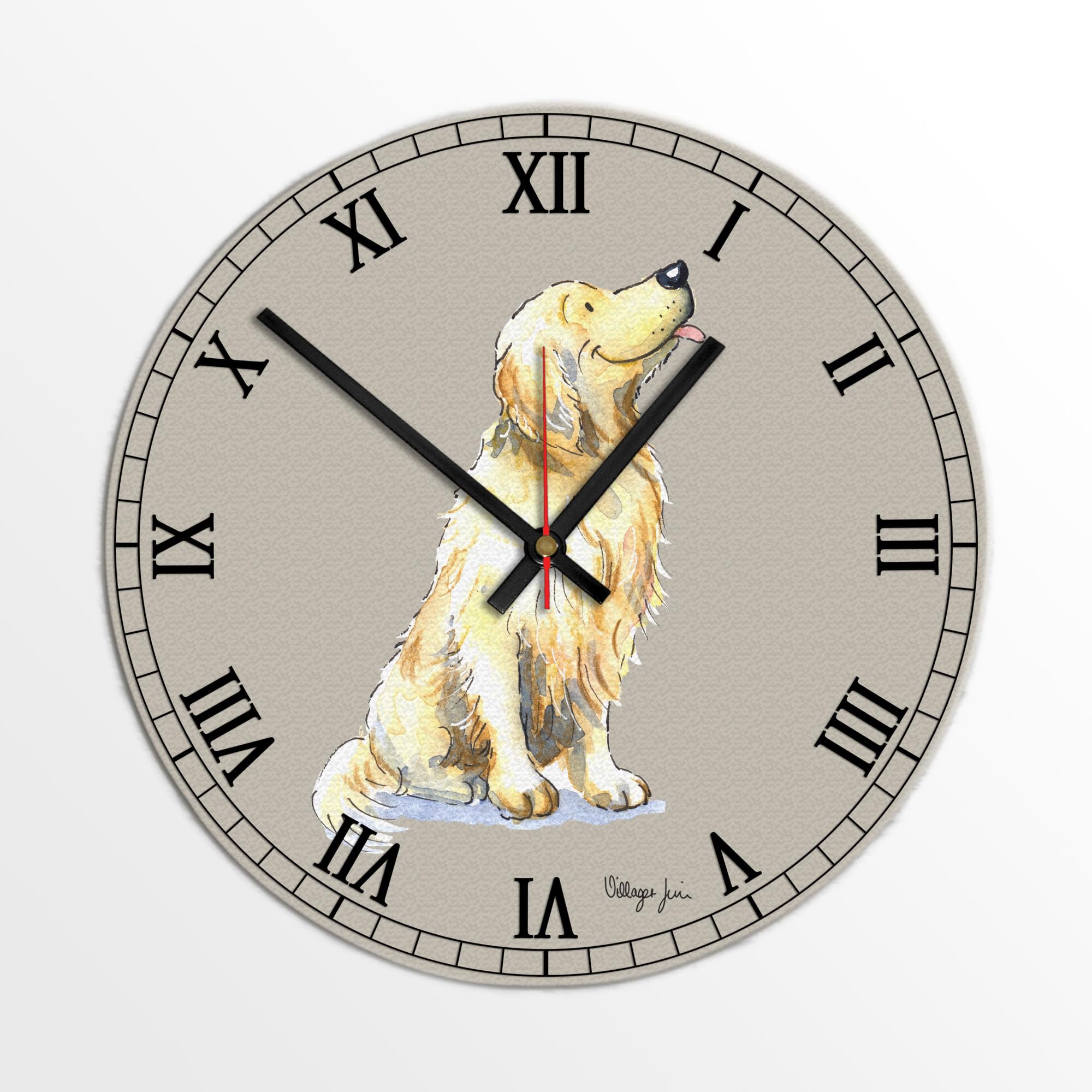 Image Industry Golden Retriever Clock - Glass Clock - Wall Clock - Dog Lovers - Dog Gift