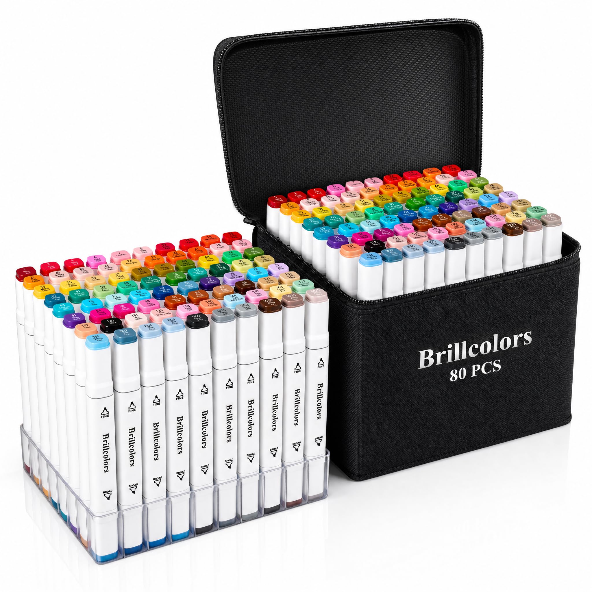 Brillcolors 80 Colors Alcohol Markers