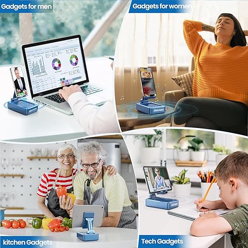 Miniatura 2 de JTEMAN Soporte para teléfono con altavoz Bluetooth inalámbrico, altavoz Bluetooth de sonido envolvente HD para escritorio, perfecto para artículos