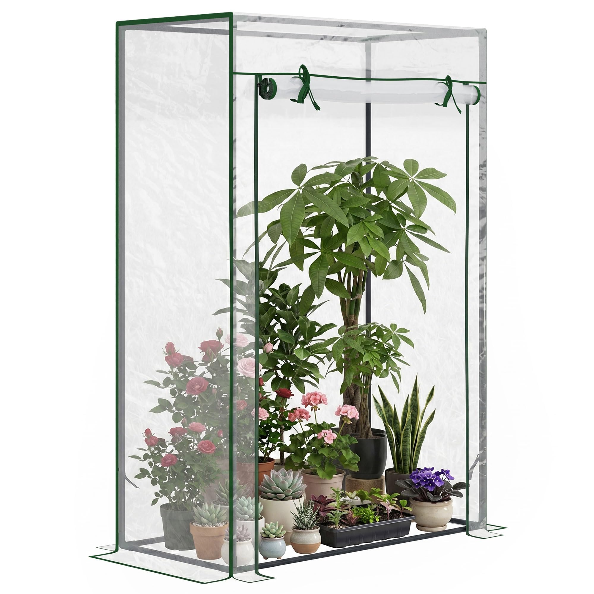 Outsunny Serre de jardin avec étagères 4 niveaux, serre de balcon, bâche renforcée PVC, châssis en acier, porte zippée plante fleurs70x50x160cm | Leroy Merlin Outsunny Serre de jardin avec étagères 4 niveaux, serre de balcon, bâche renforcée PVC, châssis en acier, porte zippée plante fleurs70x50x160cm | Leroy Merlin