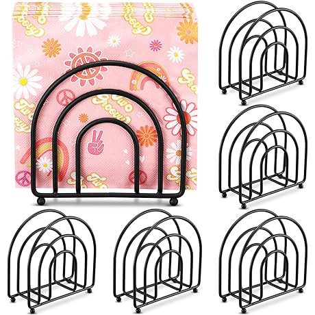 Compact Dining Table for 2 Black Metal Napkin Holders