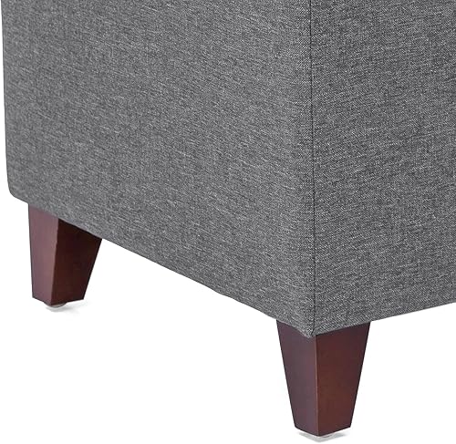 Miniatura 7 de Adeco Taburete de pies estilo británico simple, 16x16x16, reposapiés otomano gris jaspeado, OF0102