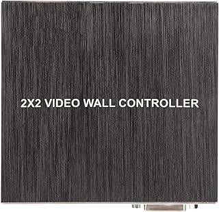 4 Channel Video Wall Controller, HD Multimedia Interface DVI, 180 Degree Rotation, 8 Display Modes, Ultra HD, RS232 and IR Remote Control with Plug and Play (UK Plug 100‑240V)