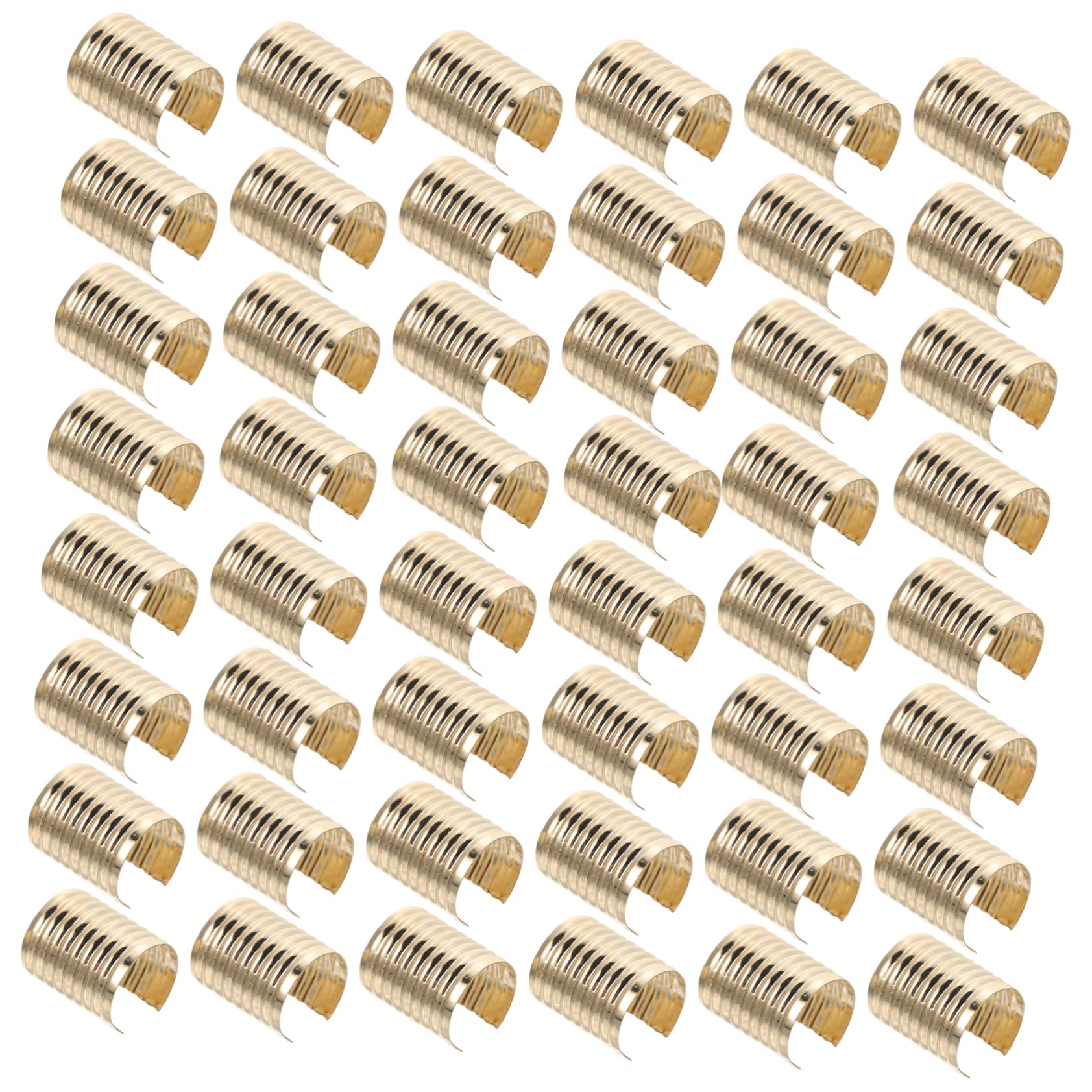 KONTONTY 100pcs Tassel Tail Clip Leather Rope Clasps for Jewelry DIY Cylindrical Fastener Wire Clips for Cords