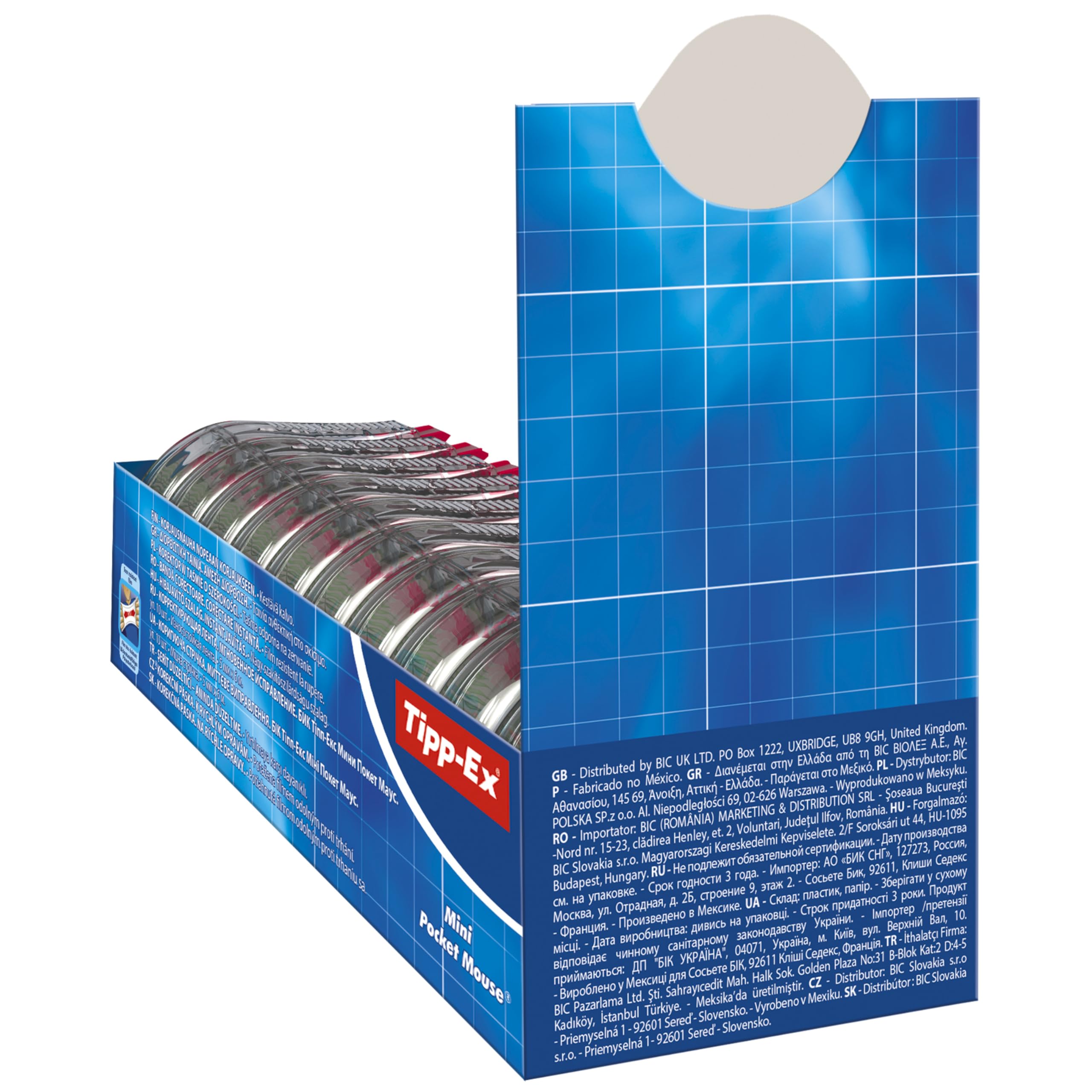 BIC Tipp-Ex Mini Pocket Mouse Bianchetto a Nastro 6m x 5mm Correttori 10 Unità