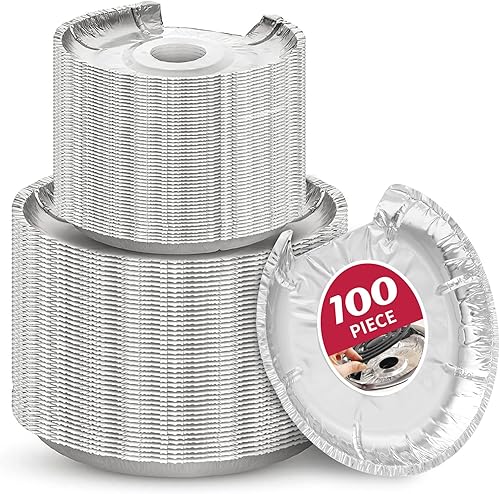 COZZIVITA Cubiertas redondas para quemadores de estufa eléctrica, forros de aluminio más gruesos para quemadores, protector superior desechable para