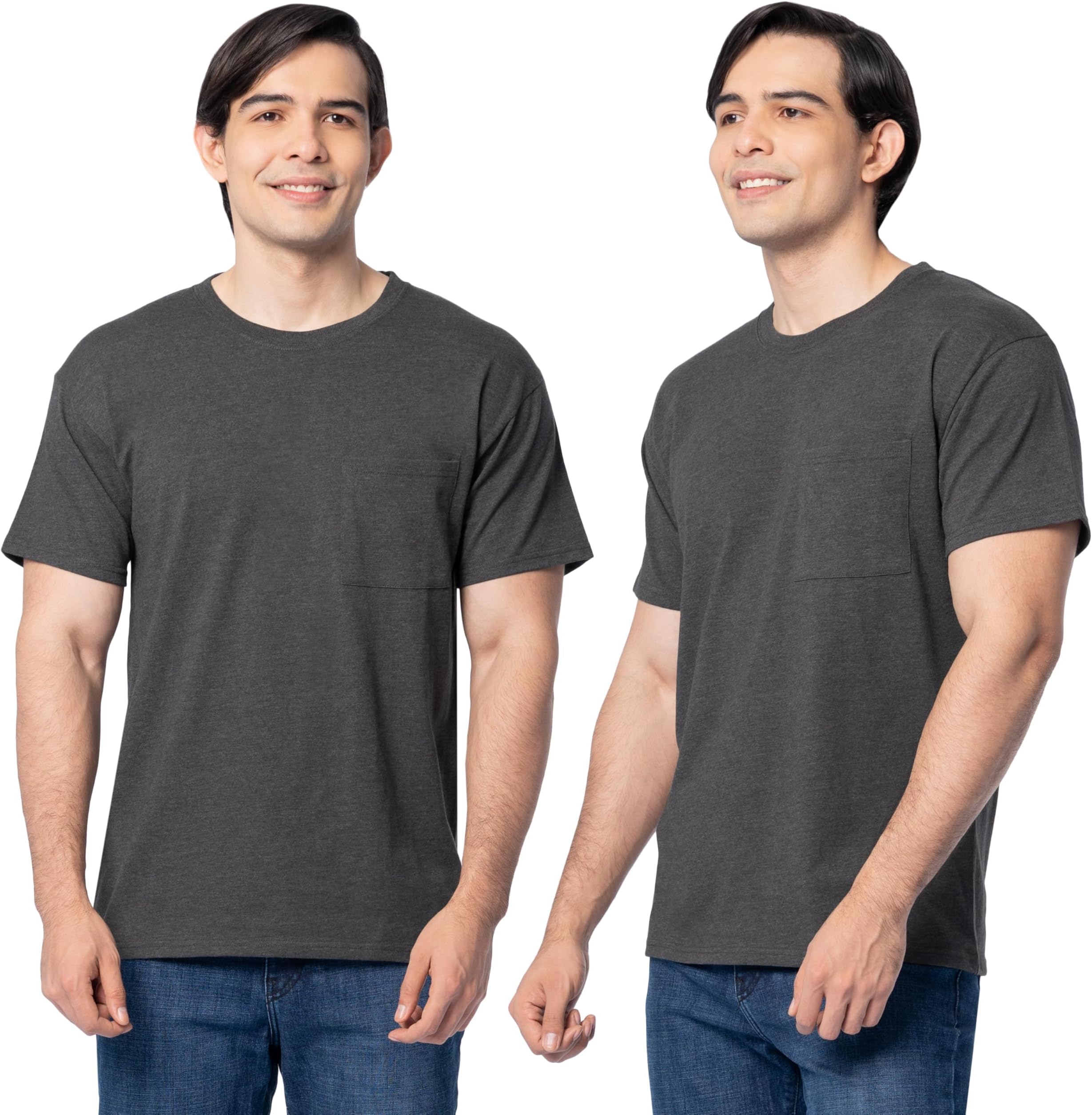 Men's Eversoft Cotton Short Sleeve Pocket T-Shirts, Breathable & Tag Free, 2-Pack