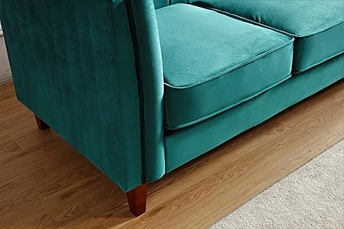 Miniatura 7 de Container Furniture - Moderno sofá de terciopelo de lujo para sala de estar con espuma de alta densidad, tapicería de tela suave, cojines extraíbles