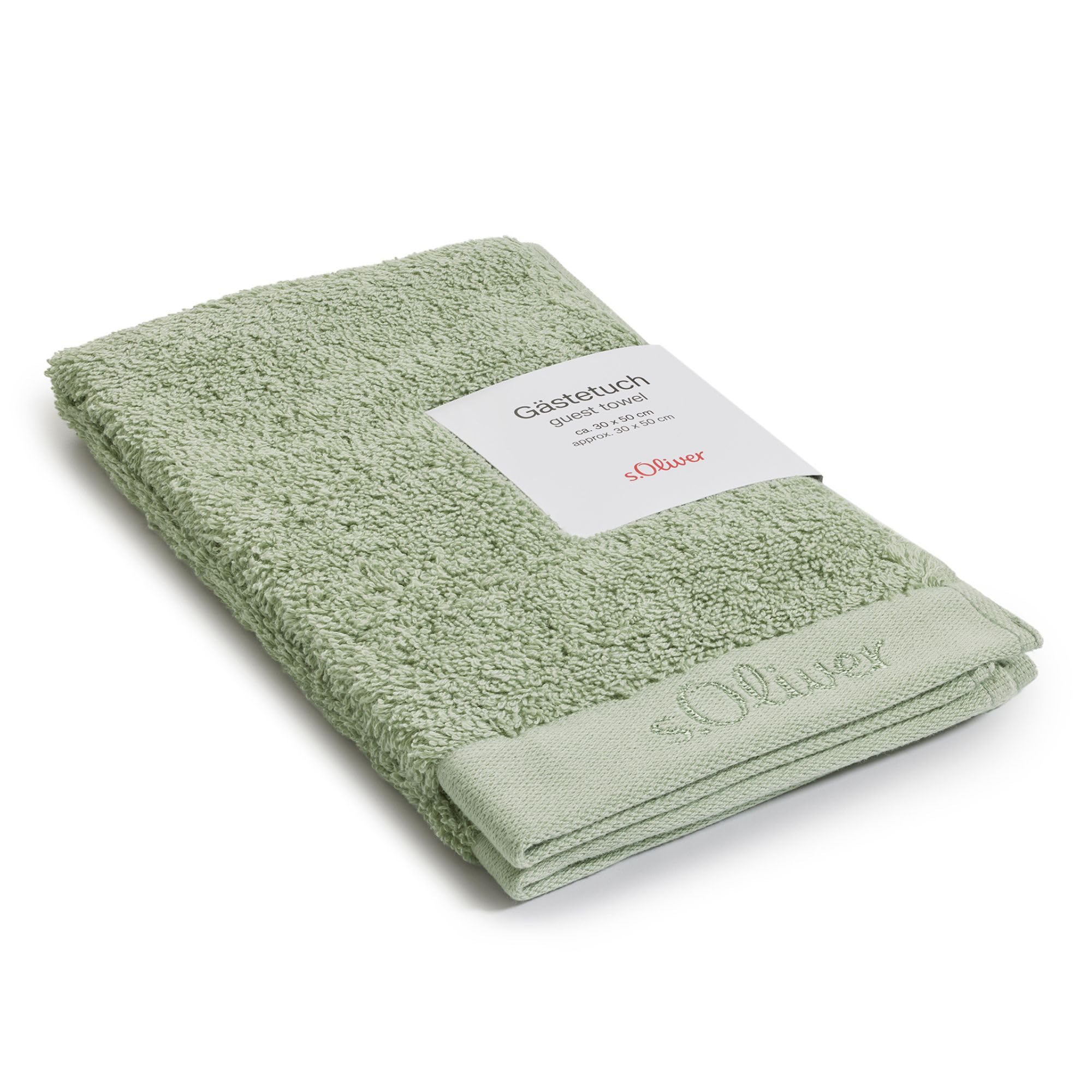 S.oliver Light Green Guest Towel 30X50 Cm - 100% Cotton, 600 G/M², Soft & Absorbent, Guest Towel