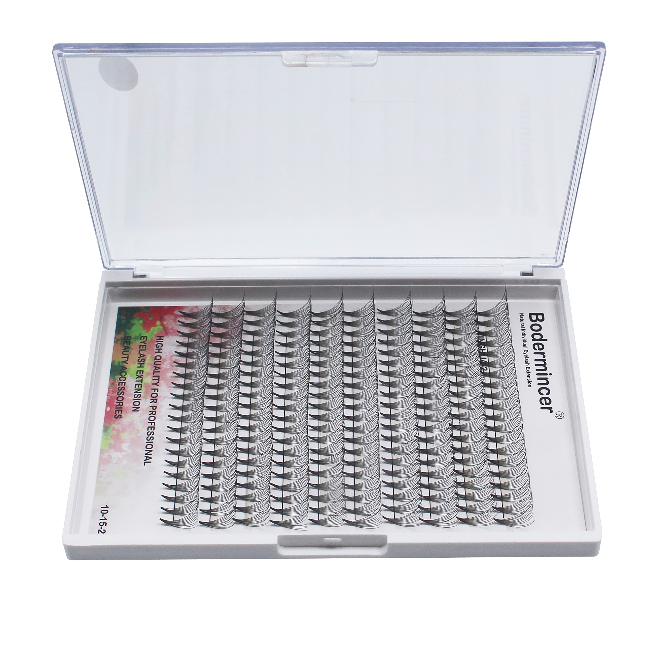 Bodermincer 200pcs Premade Wide Fans 10D Short Stem Russian Volume Professional Eyelash Extensions Faux Mink (15mm)