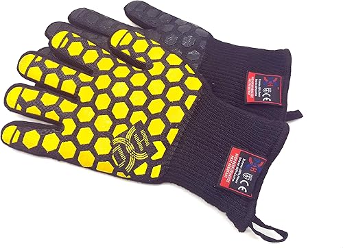 Miniatura 6 de JH - Guante para hornear resistente al calor, certificado EN407 para 932 F, revestimiento de 2 capas de silicona, guantes de cocina, para cocinar a