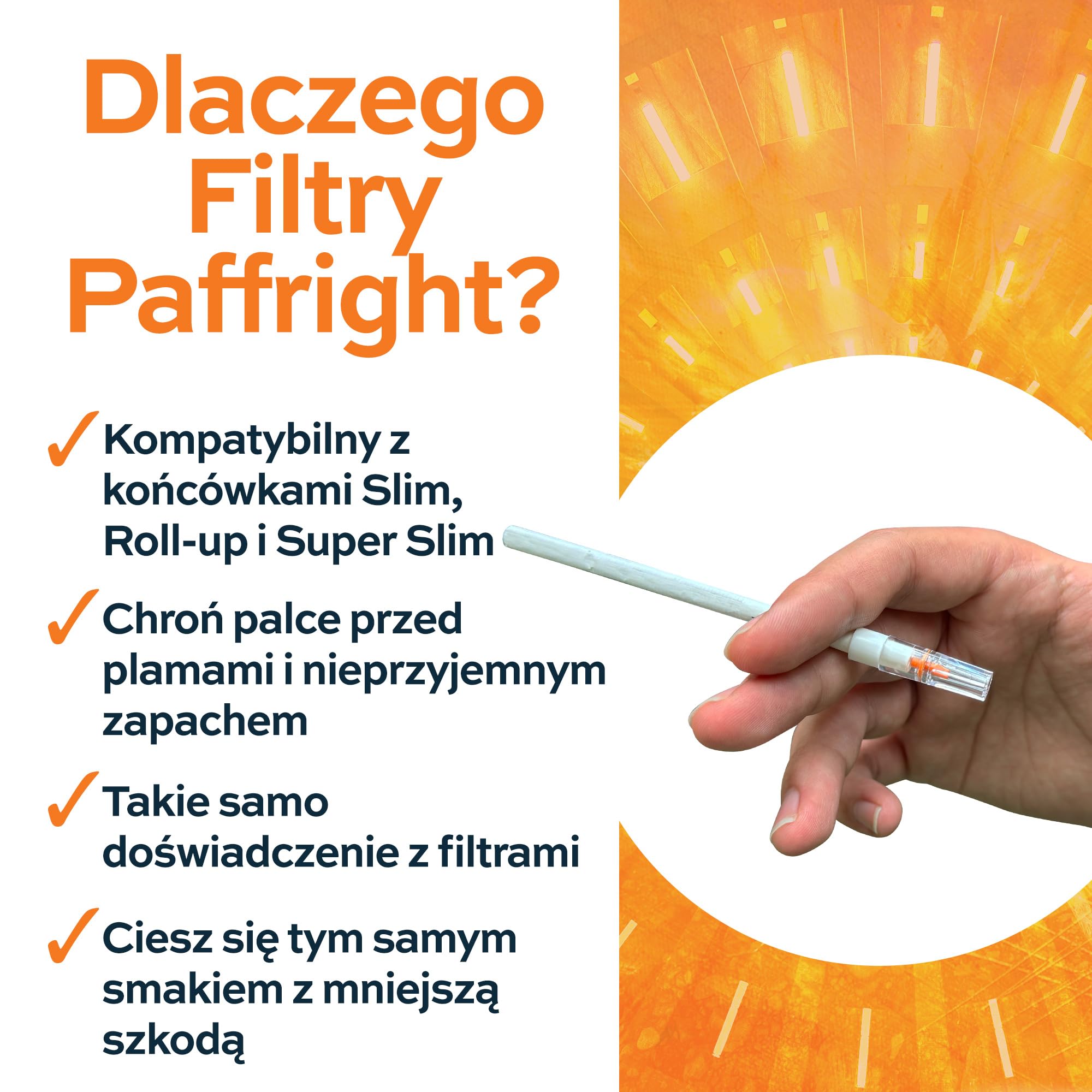 Paffright Slim 270+30 filtrów do papierosów, filtr antysmolisty, plastikowy filtr 5,25 mm - 6 mm, ustnik do papierosów slim