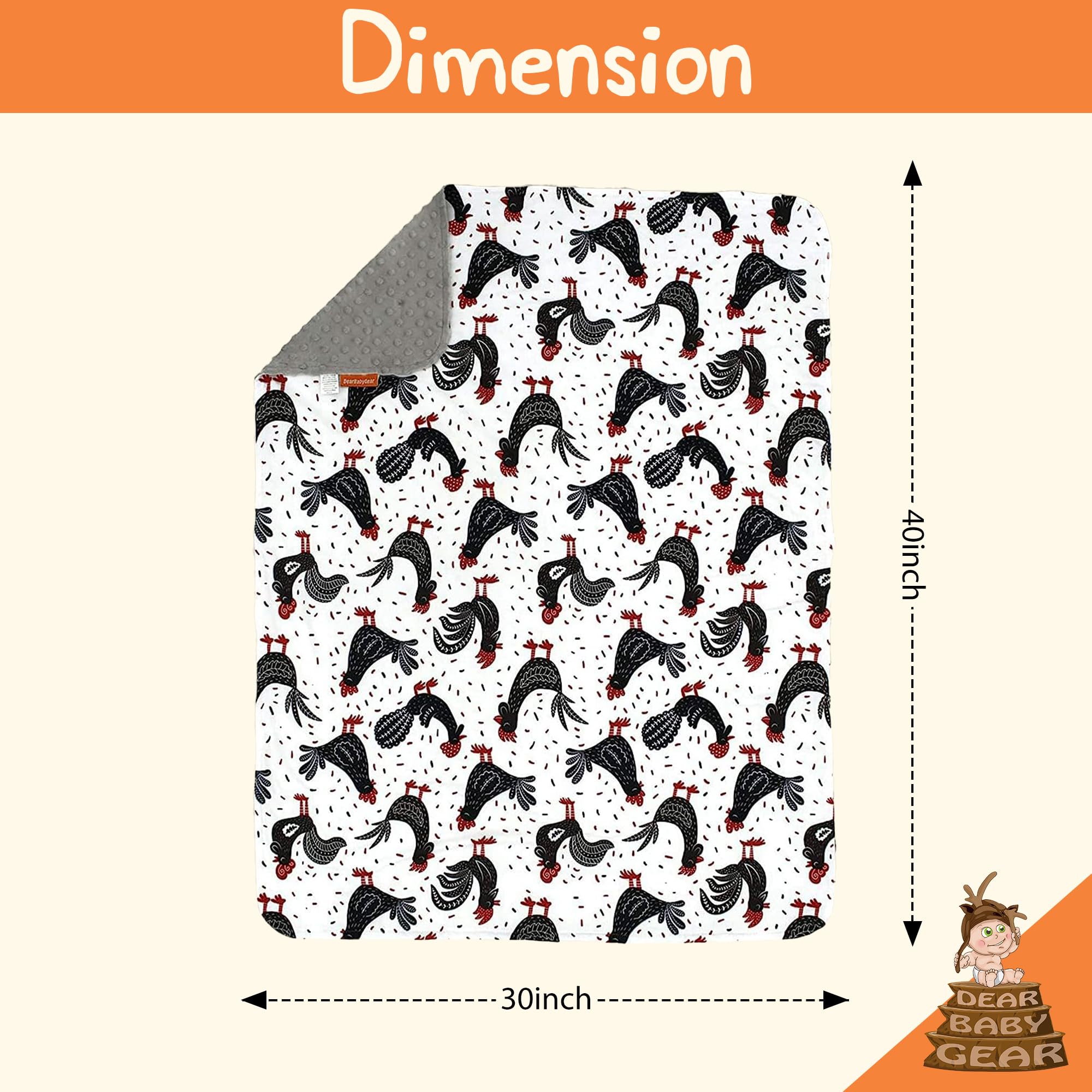 Dear Baby Gear Farm Deluxe Baby Blanket – Reversible Highland Cow Print, 40" X 30" - View #7