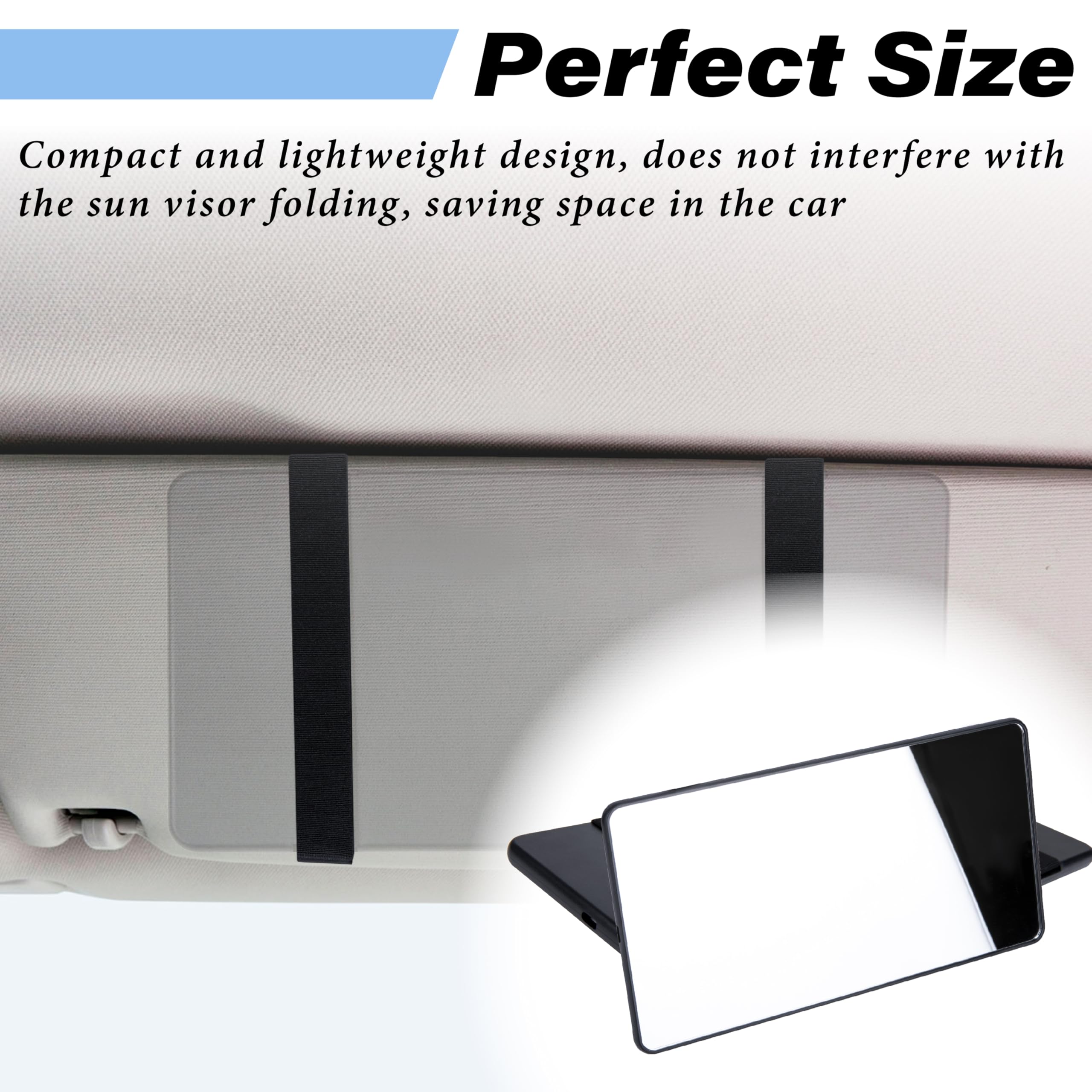2 PCS Car Sun Visor Mirror Cosmetic Makeup Mirrors with Straps HD Car Interior Cosmetic Mirror Universal Sun — view 6