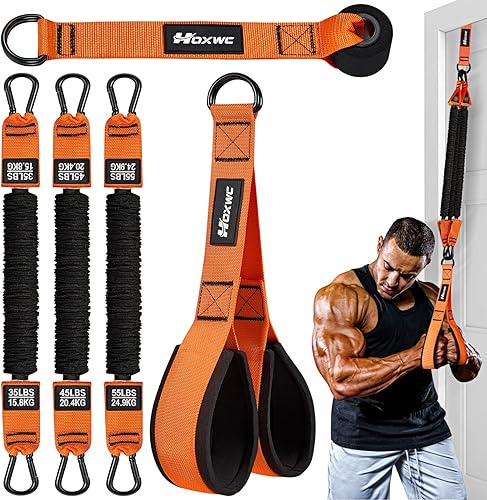 Miniatura 8 de Resistance Bands with Handles, Exercise Bands with Door Anchor for Working Out, Home Gym Workout Equipment for Push Downs, Tricep, Biceps, Arms,