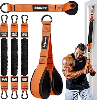 Home Gym Equipment, Heavy Resistance Bands with Handles, Tricep Workout Equipment, Bicep Curl Workout, Pull Down Attachment for Arms Back Exercise, Best Replacement for Lift Pulley System