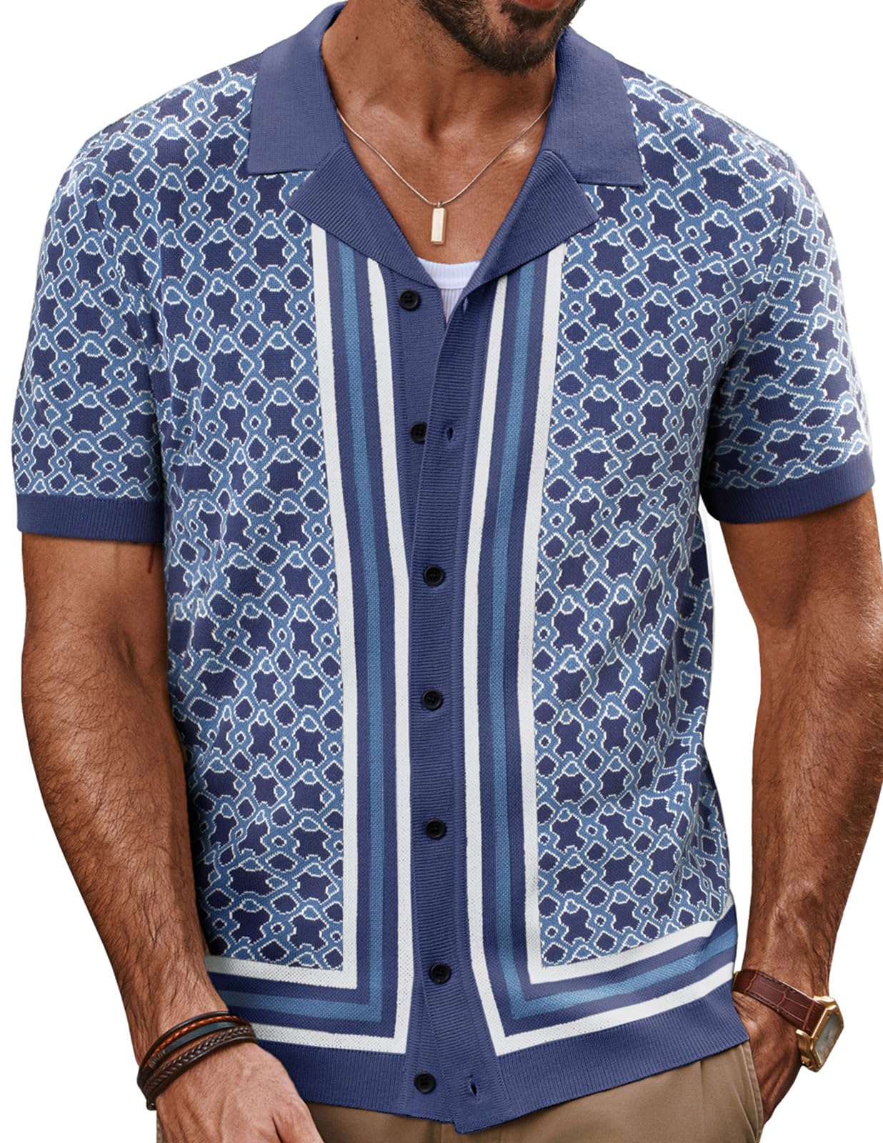 Amazon.com: PJ PAUL JONES Men's Vintage Button Down Cuban Collar
