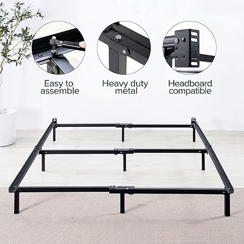 Miniatura 7 de Zinus Michelle Compack - Base de cama con soporte de 9 patas, para somier y juego de colchón, tamaño King, color negro (AZ-SBF-07K) Negro,Blanco