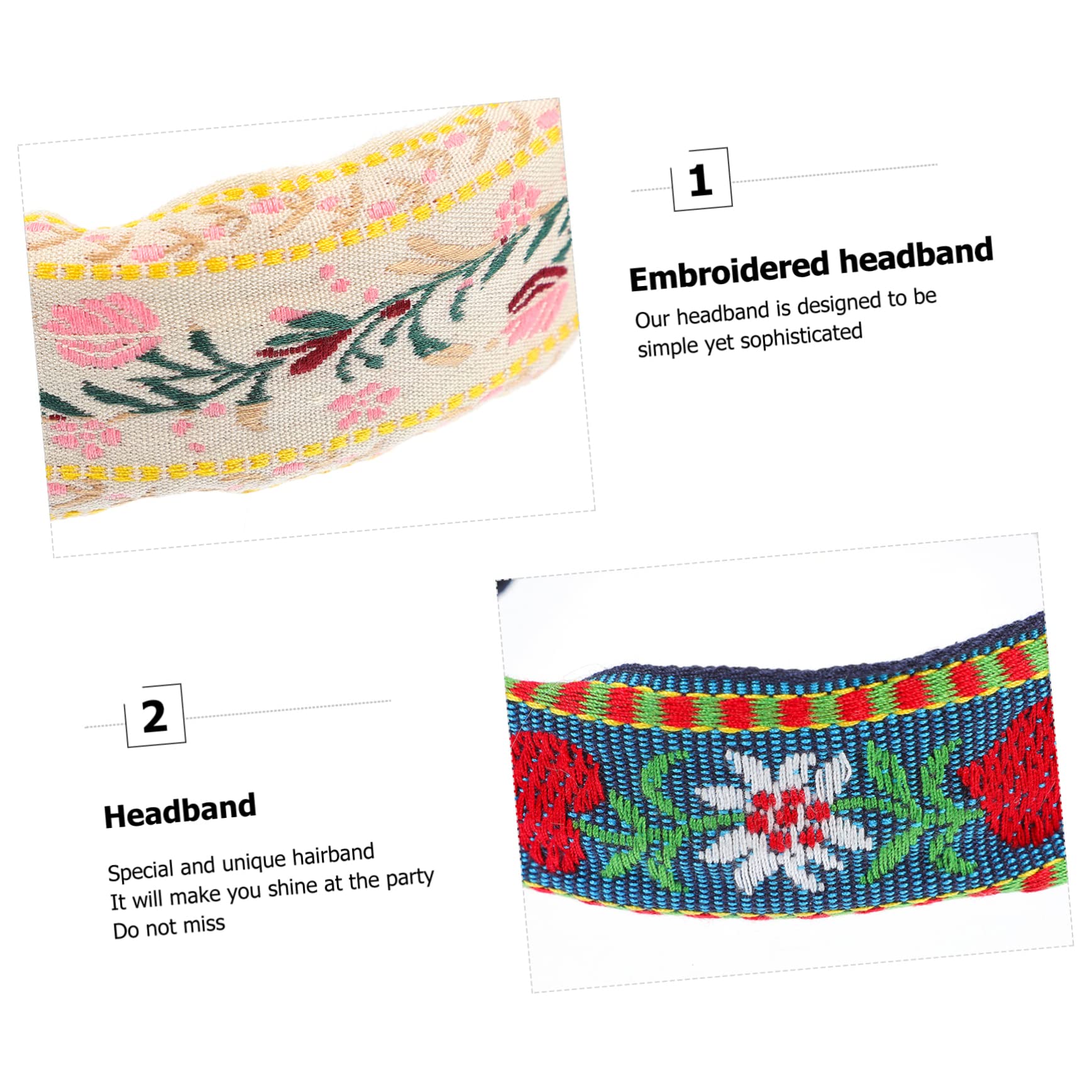 FRCOLOR 2 Juegos de Elegantes Diademas Bordadas para Mujer Accesorios para El Cabello para Amigas Y Compañeras de Trabajo 4 Piezas