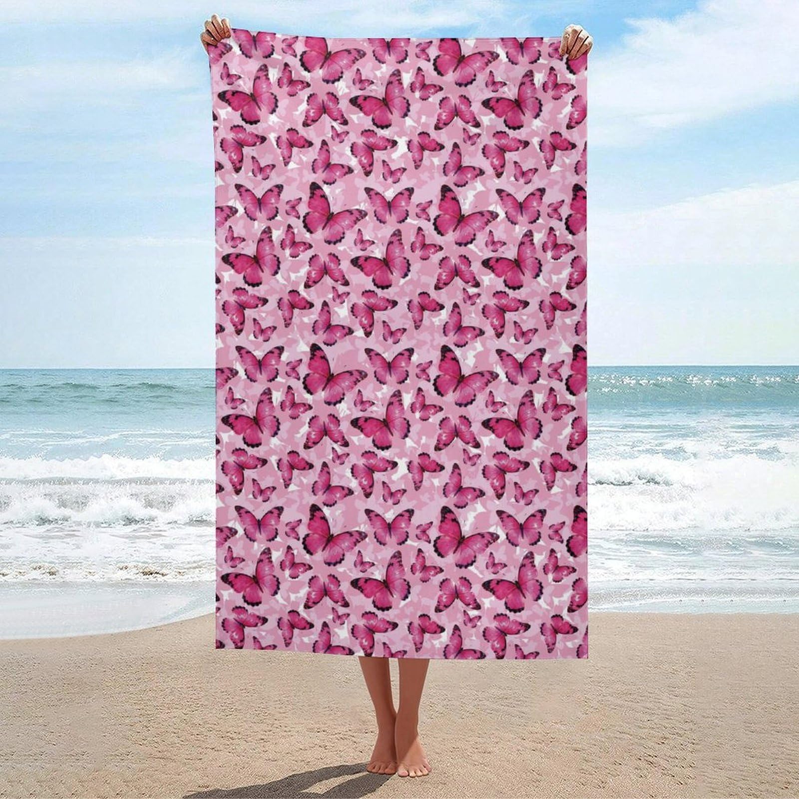 Anceky Beach Towel Soft Butterfly Bath Towels Quick Dry Bath Towel for Beach Pool Yoga Swim Shower 31 X 51 in