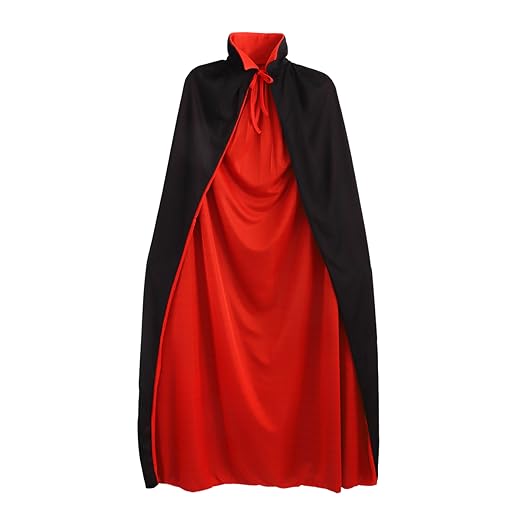 Capa Reversible Negra Y Roja Para Adulto, Disfraz De Halloween Bruja Vampiro | Cuotas Sin Interés