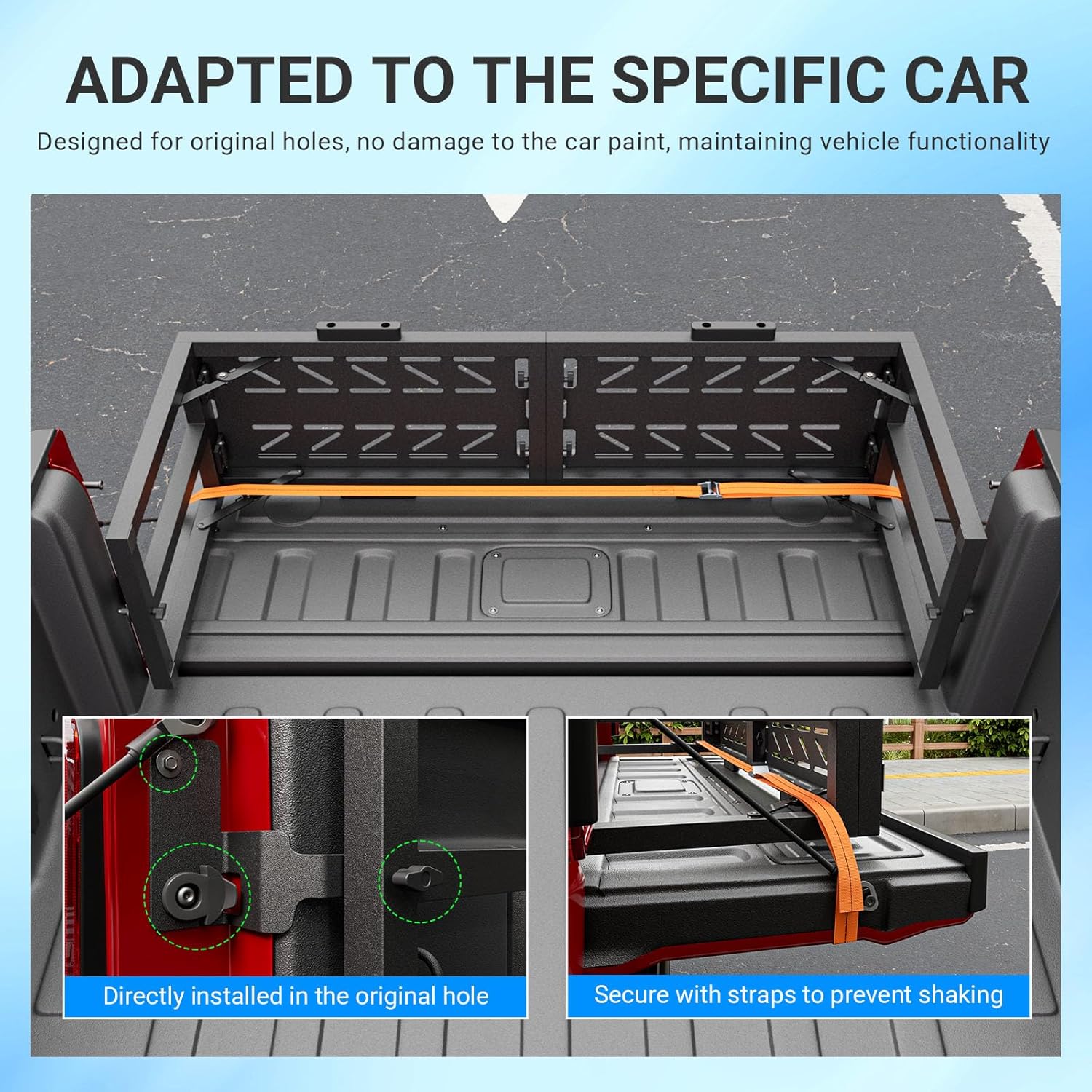 Truck Bed Extender Compatible with 2020-2026 Jeep Gladiator Tailgate Extender Retractable Ratchet Strap Replacement for 2020-2026 Jeep Gladiator Accessories