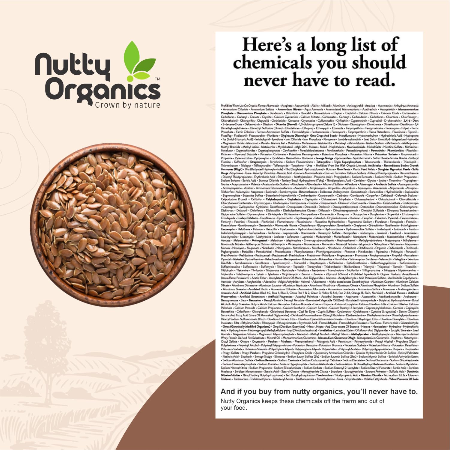 NUTTY ORGANICS Flax Seeds 200GM | Natural Raw Flax seeds for Eating High Dietary Fiber Alsi Seeds Rich in Magnesium- Helps in Manage Blood Sugar Levels & Heart - Image 6 thumbnail