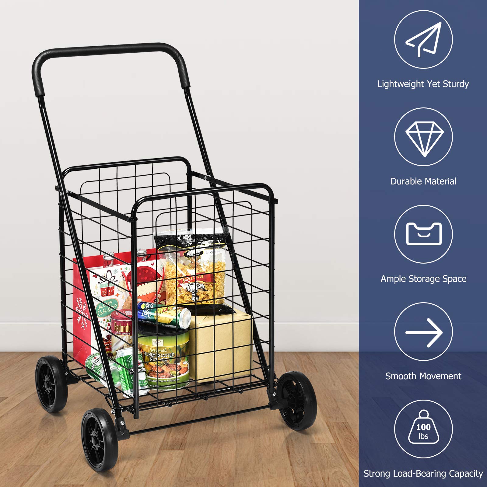 Buy Goplus Shopping Carts for Groceries, Heavy Duty Folding Shopping