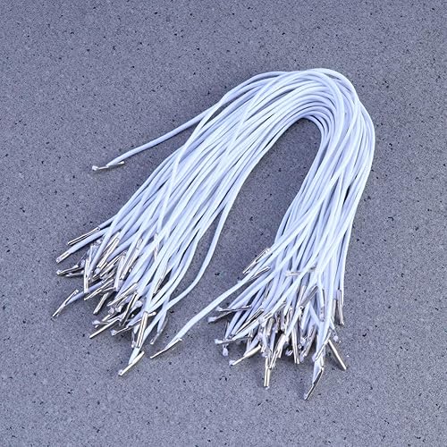 Miniatura 3 de EXCEART 100 piezas de cordón blanco con púas de metal cuerdas elásticas cordón para máscara de ojos para manualidades y manualidades