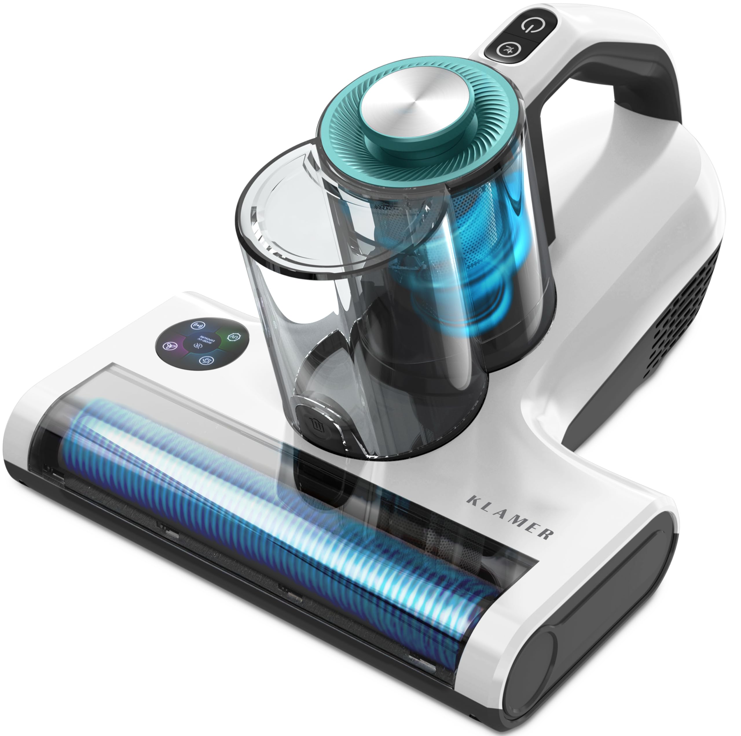 KLAMER Milbensauger 18kPa – Matratzensauger mit UV-Licht & 60°C Tiefenreinigung, Ultraschall & Schlagmodi, Anti-Verwicklungs-Bürste für Tierhaare, HEPA-Filter gegen Milben & Allergene