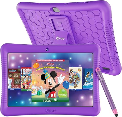 Contixo Tableta infantil K102-HD de 10 pulgadas, para niños de 3 a 7 años, control parental, Android 10, 64GB, WiFi, tableta de aprendizaje para