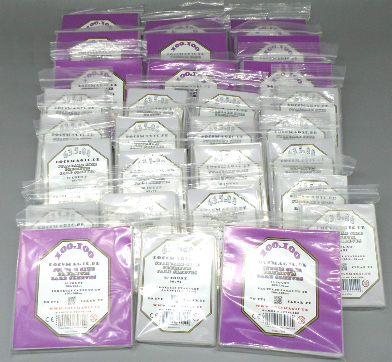 docsmagic.de Etherfields Full Premium Card Sleeves Bundle 29 Packs 63.5 x 88 & 100 x 100-1450 Fundas