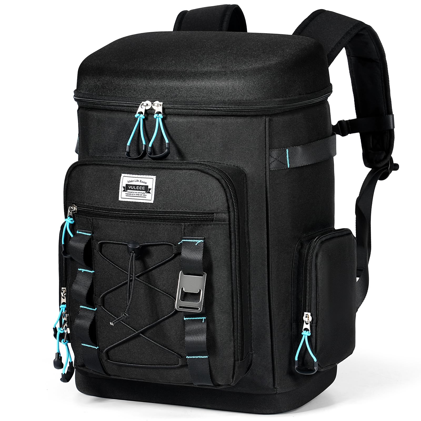 Mochila Nevera Grande, 30L Neveras Isotermica Portatil, Bolsa de Picnic con Aislamiento Hermético, Cooler Bag Tela para Playa, Camping, Viaje, Trabajo, Picnic, Negro