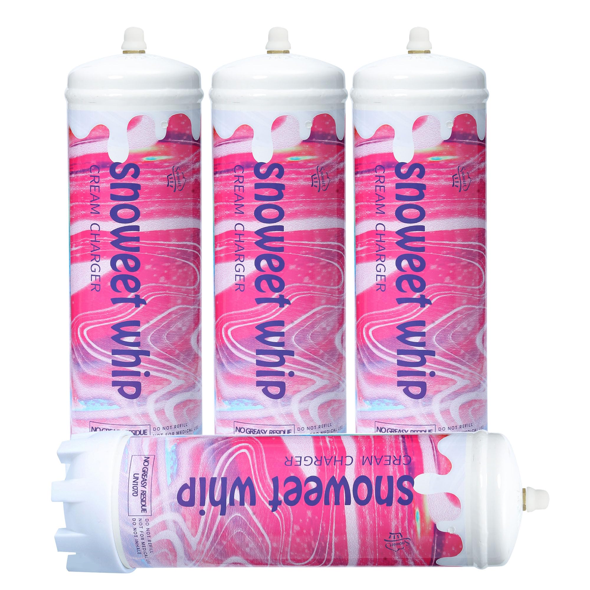 SNOWEET Cream Charger Tanks Original Flavor Steel Whipped Cream Dispensers 2.2L 1364Gram Whipped Cream Canisters with nozzles (Unflavour-4 Cylinders), 240617YW2.2L-4