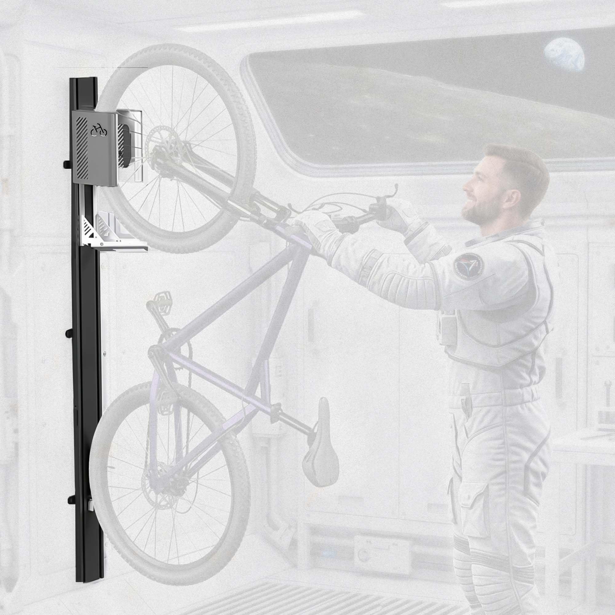 Fahrradlift für Garage von Velostar by 32 kg Fahrradwandhalterung Fahrrad Lift mit Sicherheitsbremse & Arretierung Fahrradhalter platzsparend für E-Bike geeignet inkl. Fischer Dübel