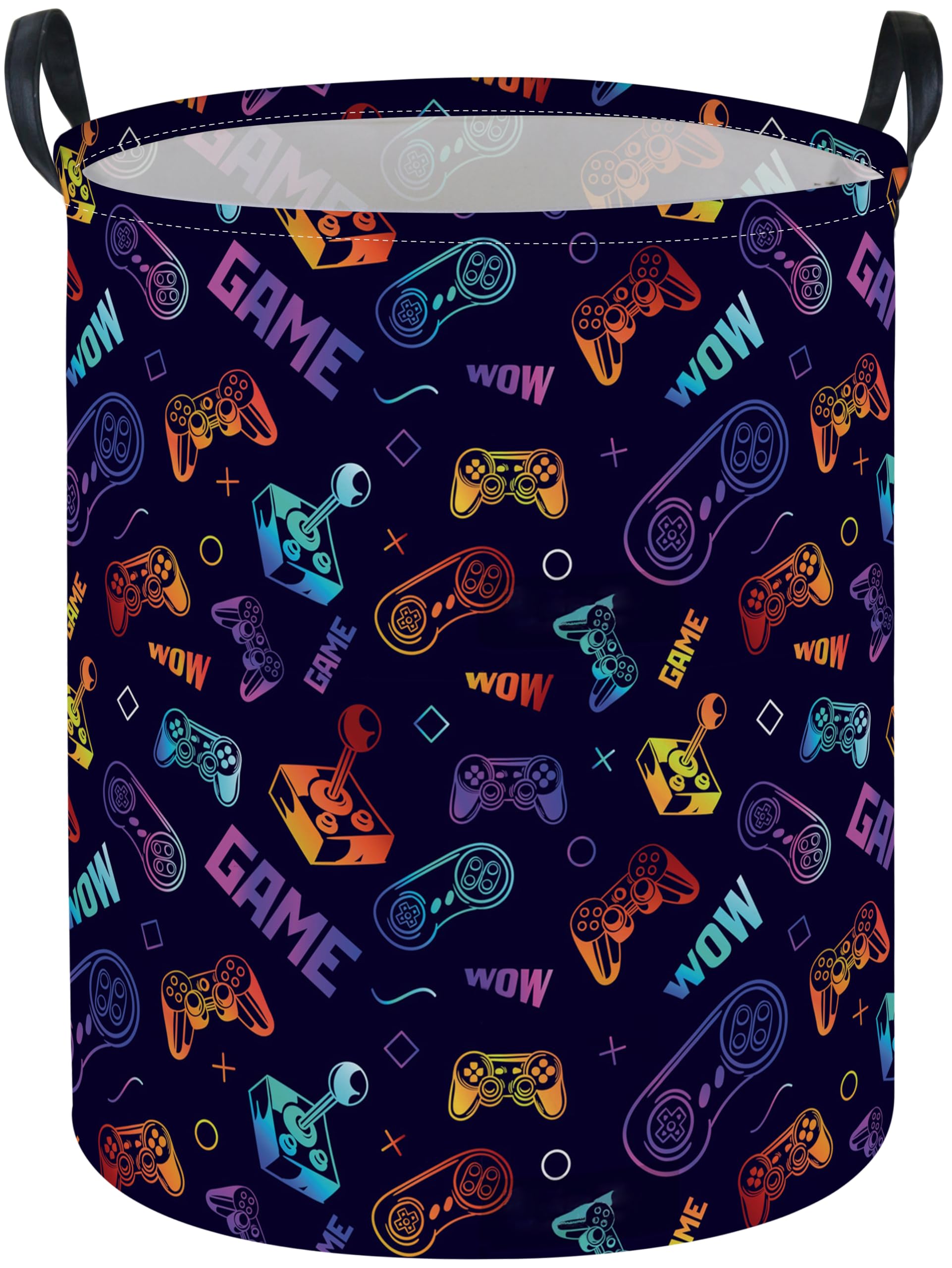 Essme Kids Laundry Basket,Game Hamper Collapsible Waterproof Storage Bin for Boys,Gift Baskets(Color Game)