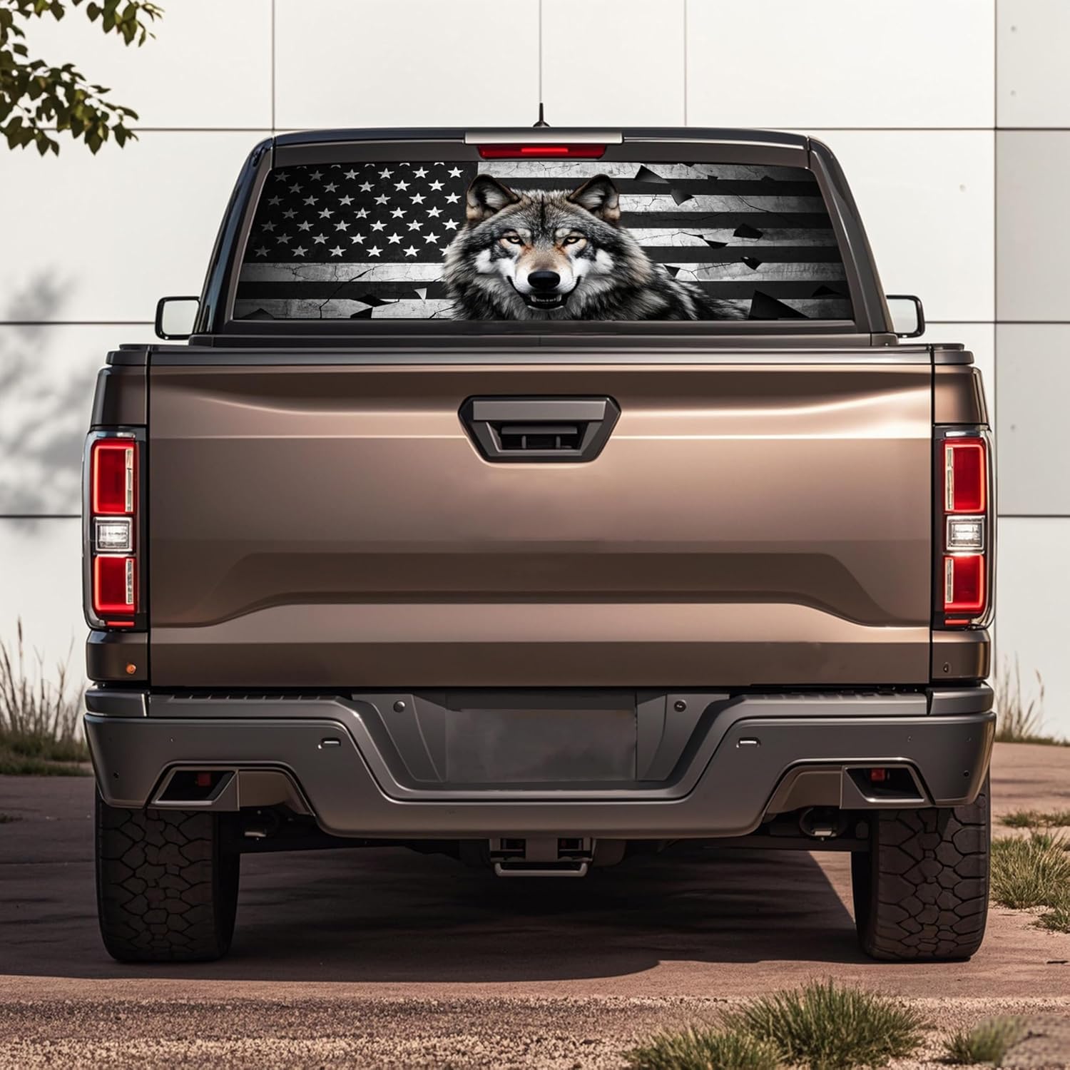Rear Window Decals for Trucks - 65x17.3 in Back Window American Flag Decals Fit Most Pickup Trucks SUV, Vinyl Back Window Decal Truck Rear Window Graphics for Personalized