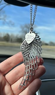 Husband Loss Memorial Car Charm – Angel Wings and Heartfelt Message – Comfort Gift