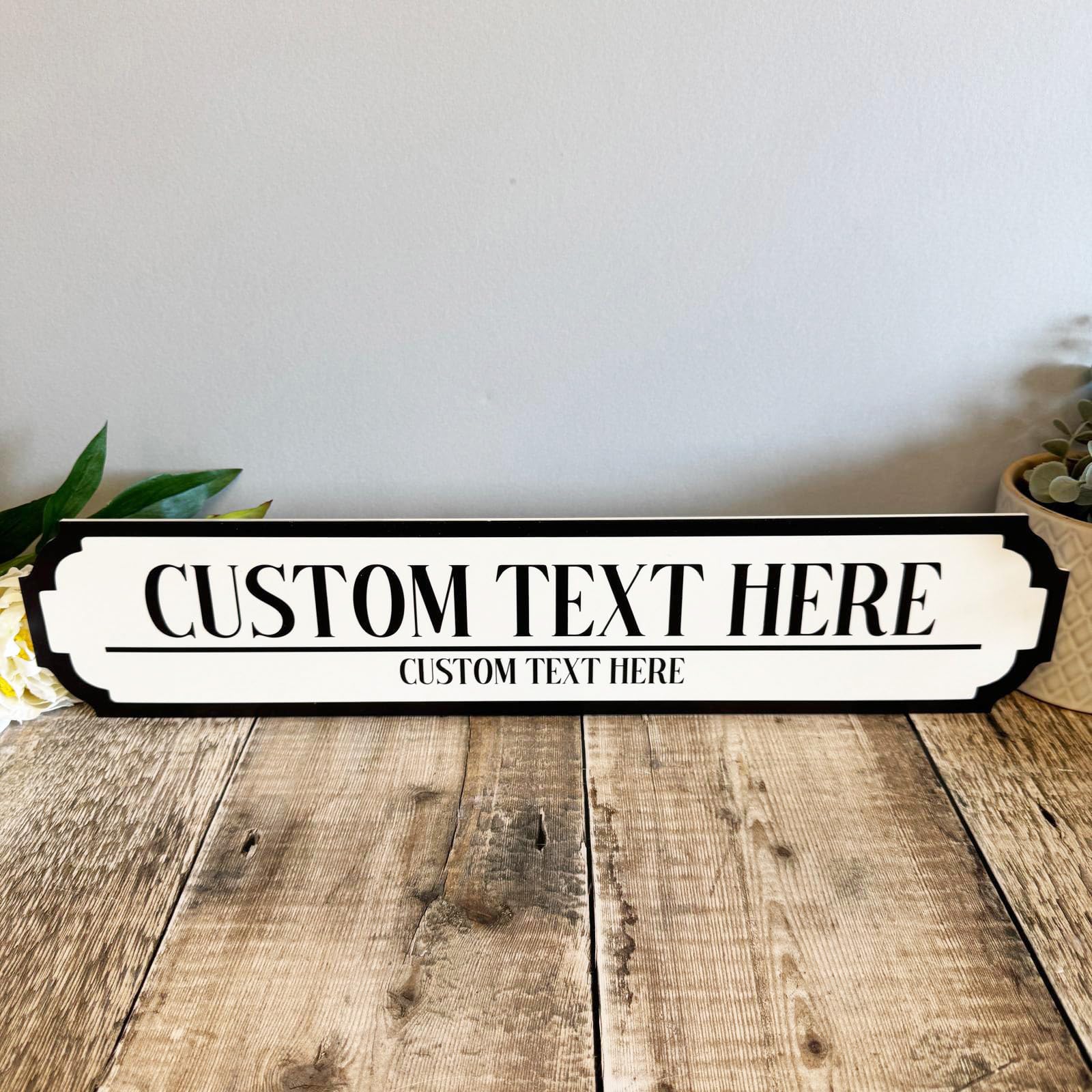 Luck And Luck Black Customised Street Sign – Personalised Name Plaque For Home Decor, Unique Gift Idea, Custom Text Available