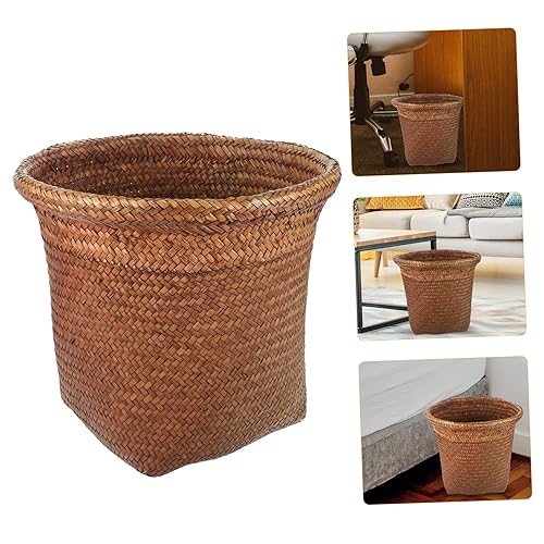 Miniatura 9 de HOOTNEE Cesta de almacenamiento de mimbre para papas y cebollas, cesta de lavandería, cesta de basura rosa, soporte para brochas de maquillaje,