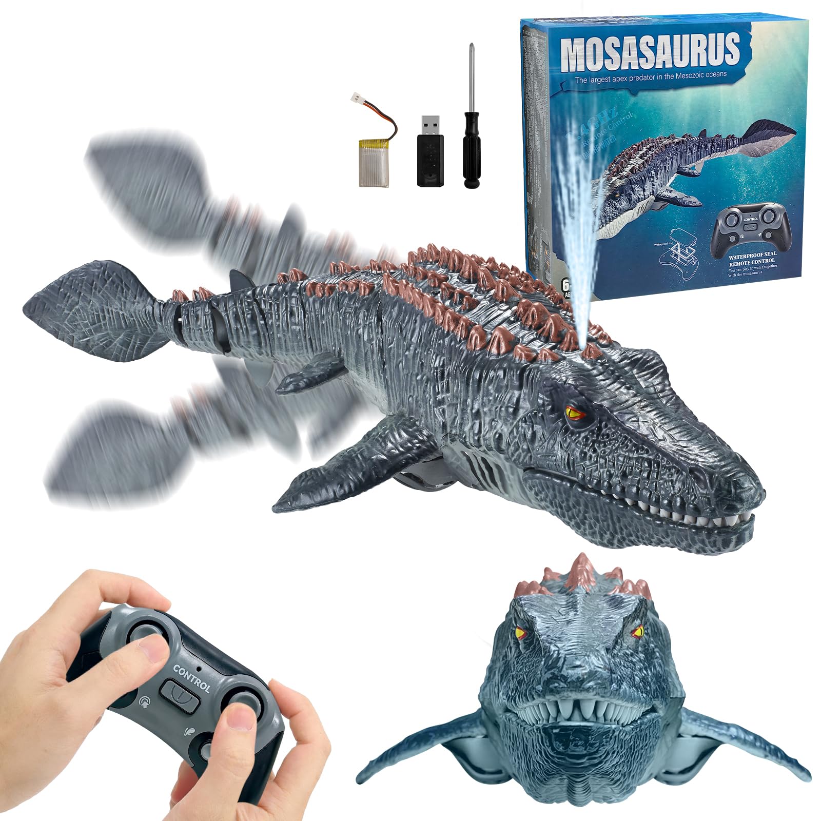 DAWRIS Mosasaurus Remote Controlled Boat 2.4 GHz Waterproof U Boat