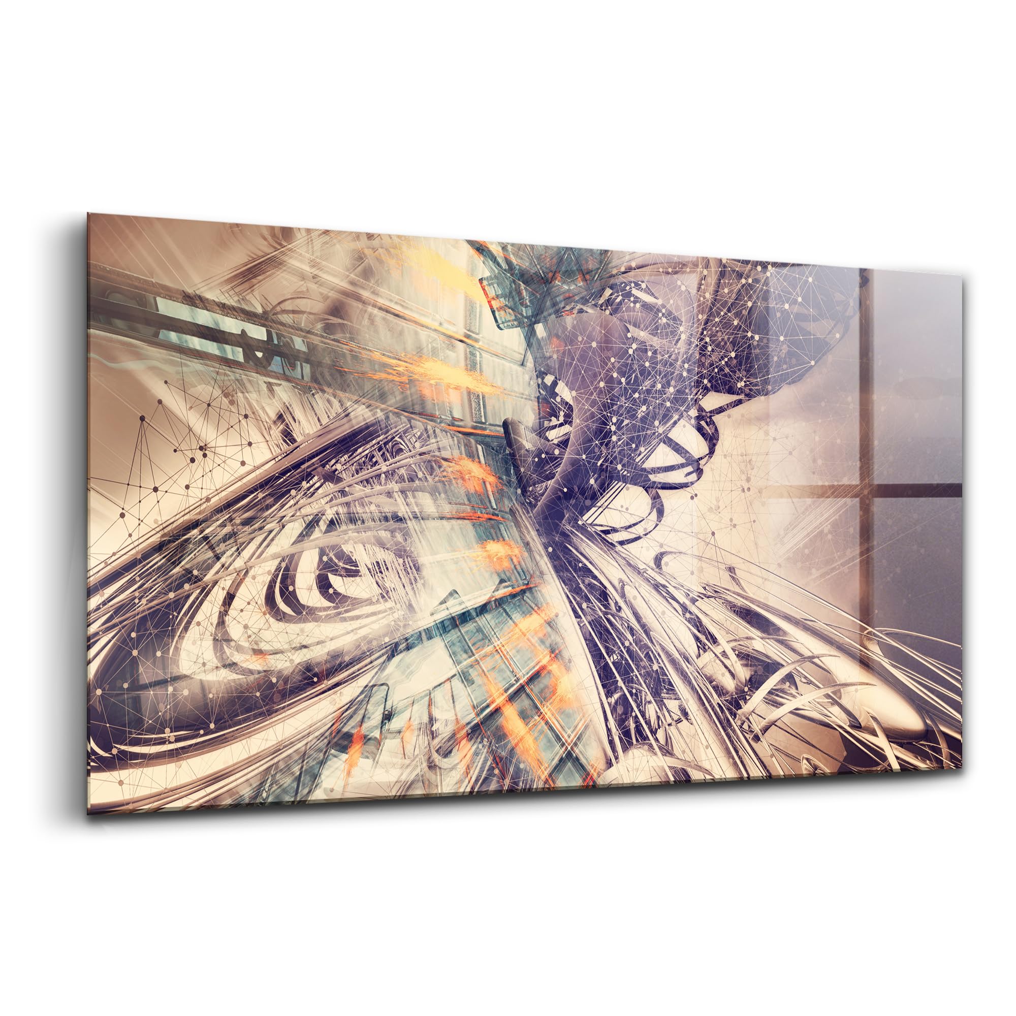 Peinture murale en verre Wallfluent 120x60cm tableau abstrait luxe - 6